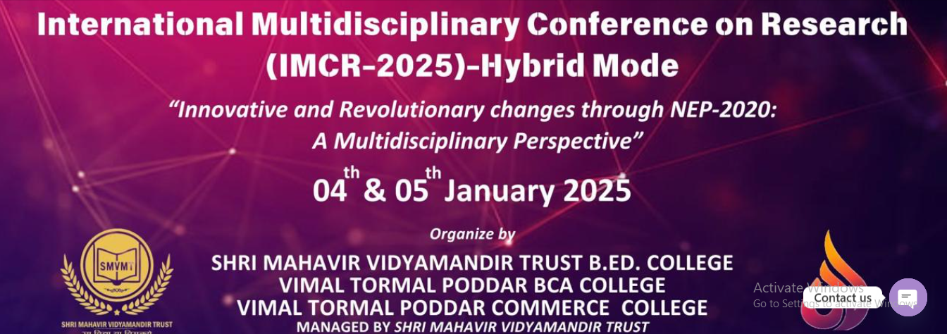 Imcr Icon IMCR – 2025 – VIMAL TORMAL PODDAR BCA, M.Sc. IT & COMMERCE COLLEGE
